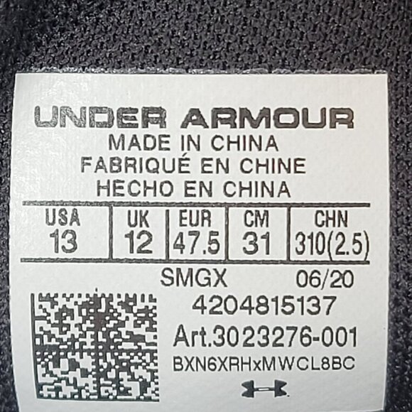 Under Armour Charged Gemini Men's Black Running Shoes 3023276-001 US Size 13 - Picture 8 of 8